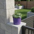 7" Navy Blue Recycled Plastic Indoor Outdoor Round Pot Planter