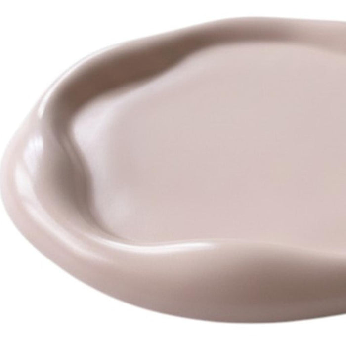 7" Pale Pink Resin Handmade Round Trinket Tray