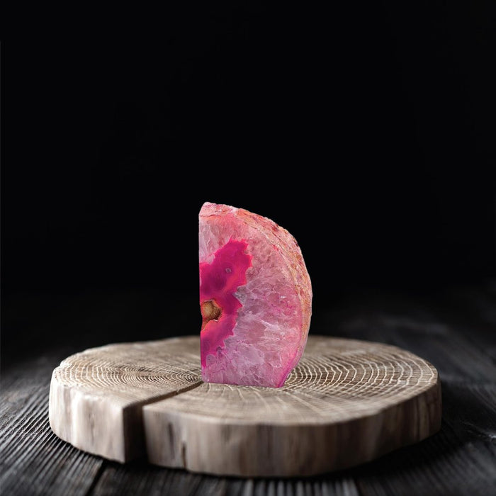 7" Pink Glass Crystal