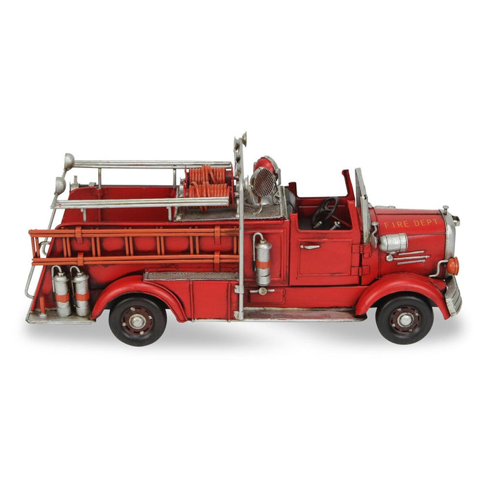 7" Red Metal Hand Painted Truck Figurine