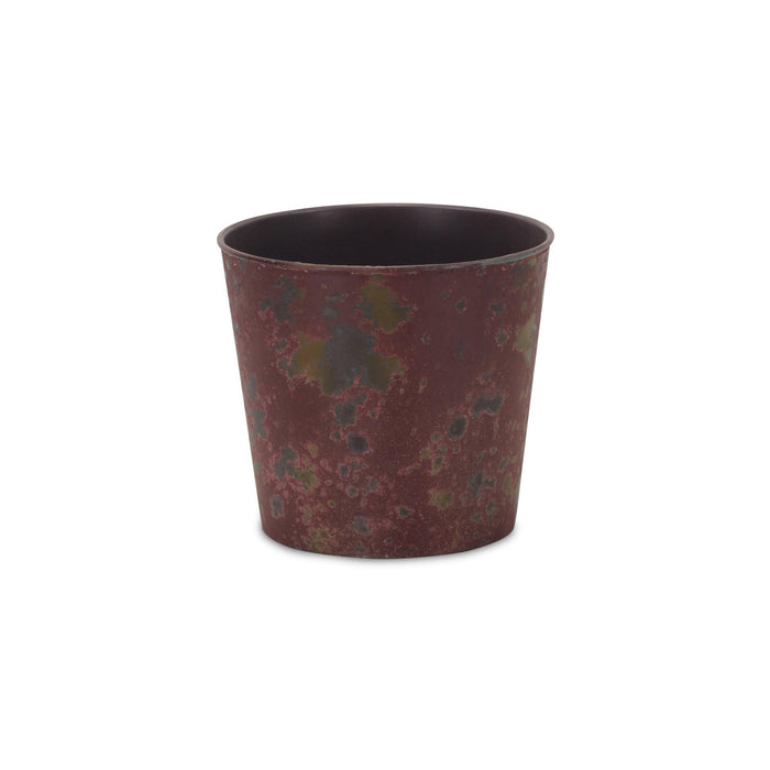 7" Red Recycled Plastic Indoor Outdoor Round Pot Planter