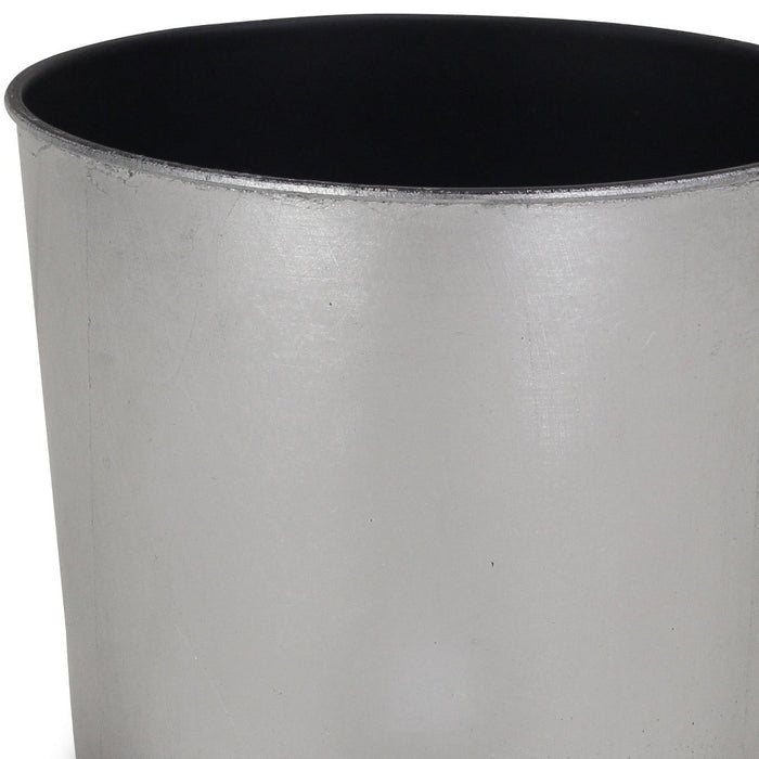 7" Silver Recycled Plastic Indoor Outdoor Round Pot Planter