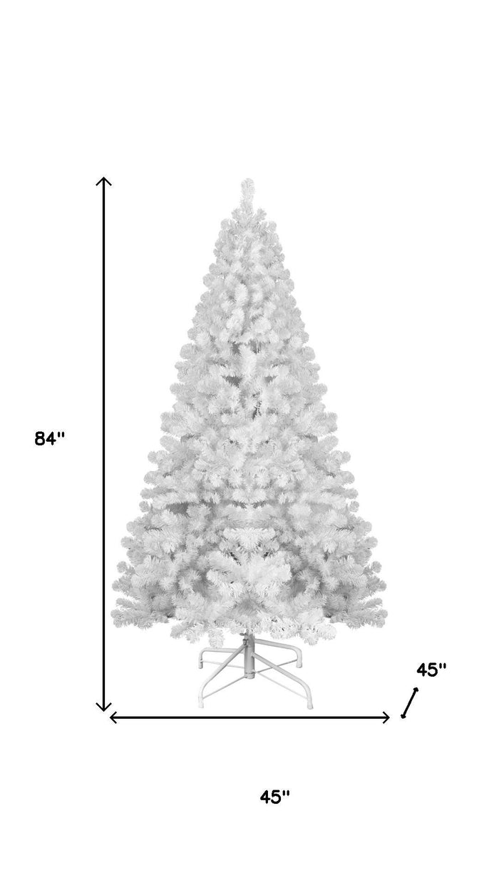 7' White Full Pine Christmas Tree