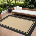 7' X 10' Beige And Black Indoor Outdoor Area Rug