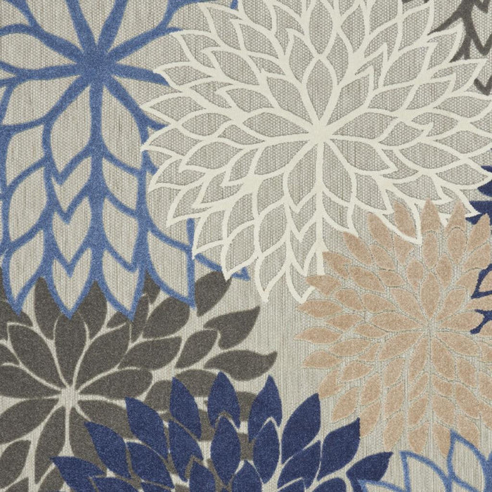 7' X 10' Blue And Gray Indoor Outdoor Area Rug