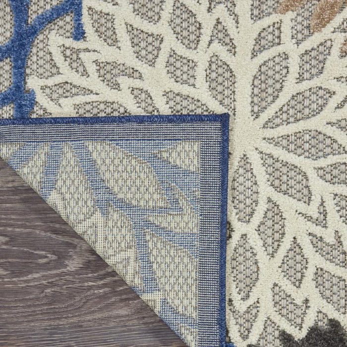 7' X 10' Blue And Gray Indoor Outdoor Area Rug