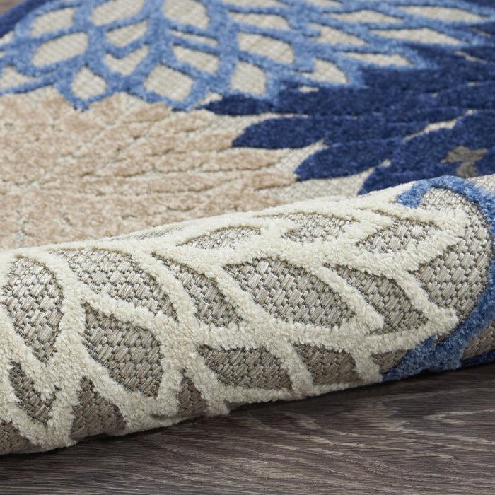 7' X 10' Blue And Gray Indoor Outdoor Area Rug