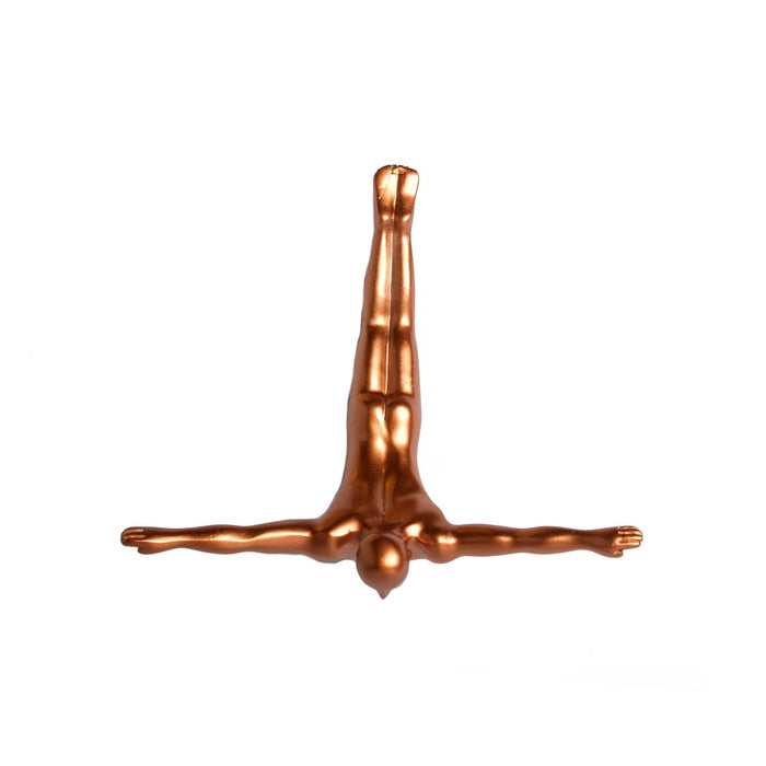 7" X 7" Bronze Resin Diving Man Hanging Dimensional Sculpture