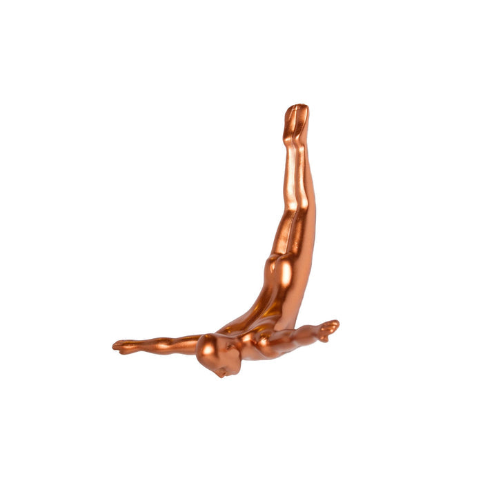 7" X 7" Bronze Resin Diving Man Hanging Dimensional Sculpture