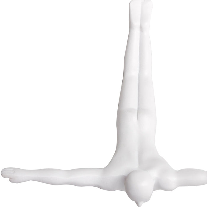 7" X 7" White Resin Diving Man Hanging Dimensional Sculpture