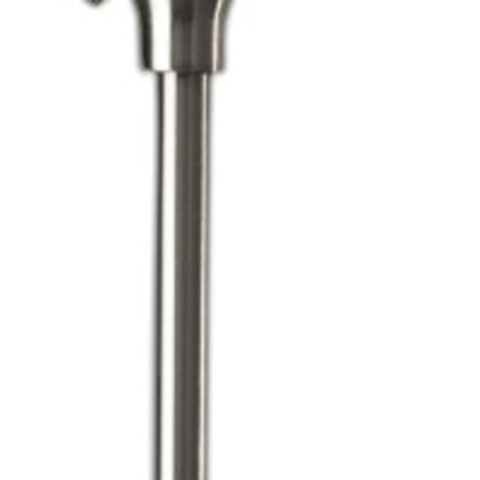 71" Silver Metal Torchiere Floor Lamp With White Bowl Shade