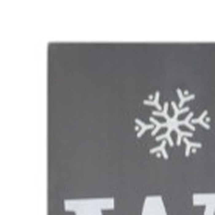 72" Gray And White Solid Wood Welcome Christmas Snowman Porch Sign