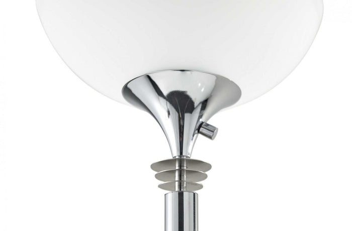 72" Silver With White Glass Shade