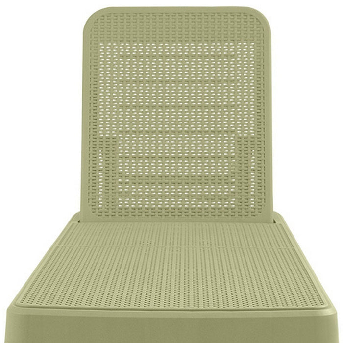 75" Sage Heavy Duty Plastic Outdoor Stacking Chaise Lounge