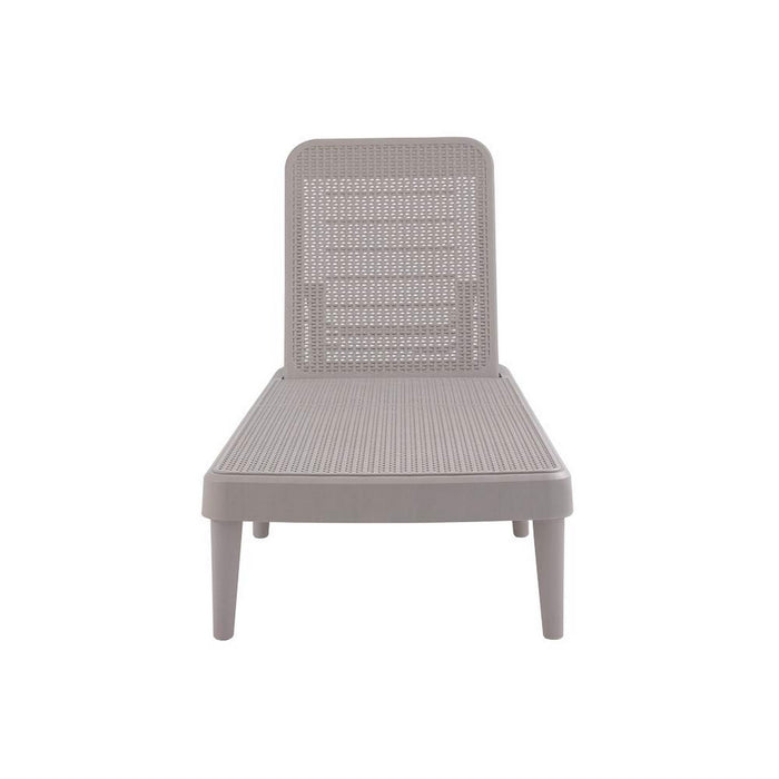 75" Taupe Heavy Duty Plastic Outdoor Stacking Chaise Lounge
