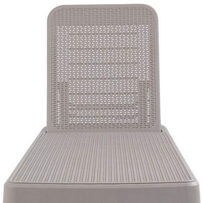 75" Taupe Heavy Duty Plastic Outdoor Stacking Chaise Lounge