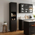 79" Black Wood Pantry Or Storage Closet