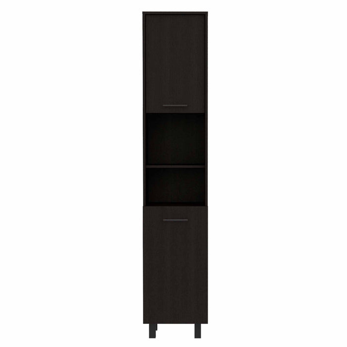 79" Black Wood Pantry Or Storage Closet