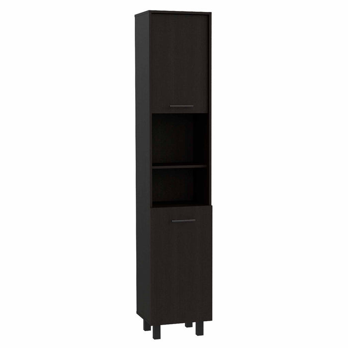 79" Black Wood Pantry Or Storage Closet