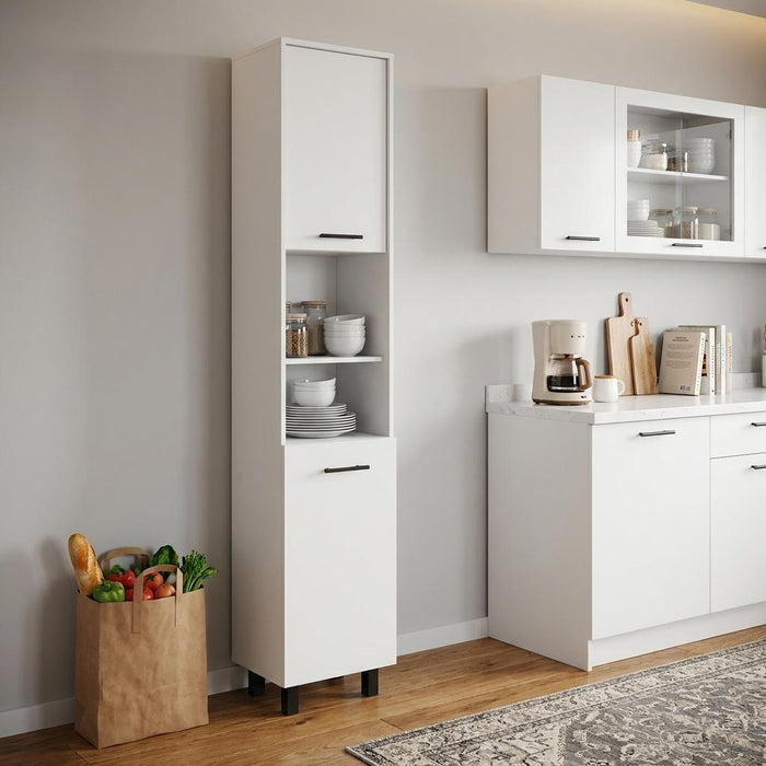 79" White Wood Pantry Or Storage Closet