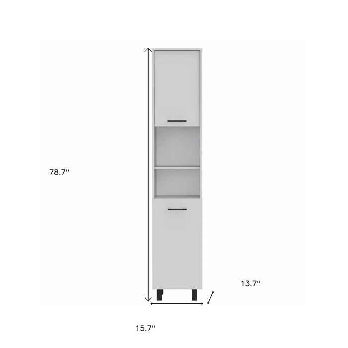 79" White Wood Pantry Or Storage Closet