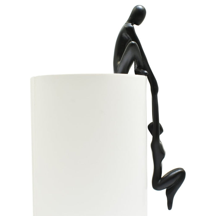 8" Black Resin People Tabletop Sculpture