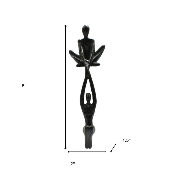 8" Black Resin People Tabletop Sculpture