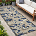 8' Blue And Gray Indoor Outdoor Area Rug