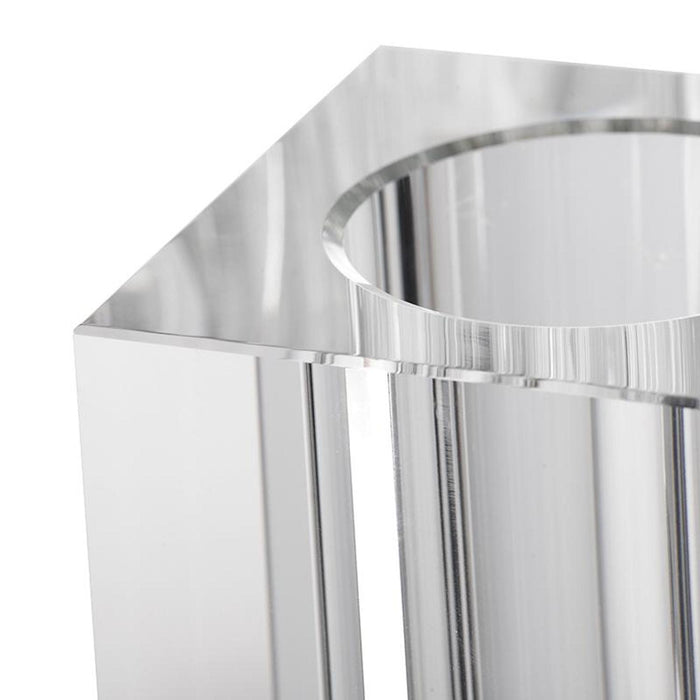 8" Clear Square Glass Table Vase