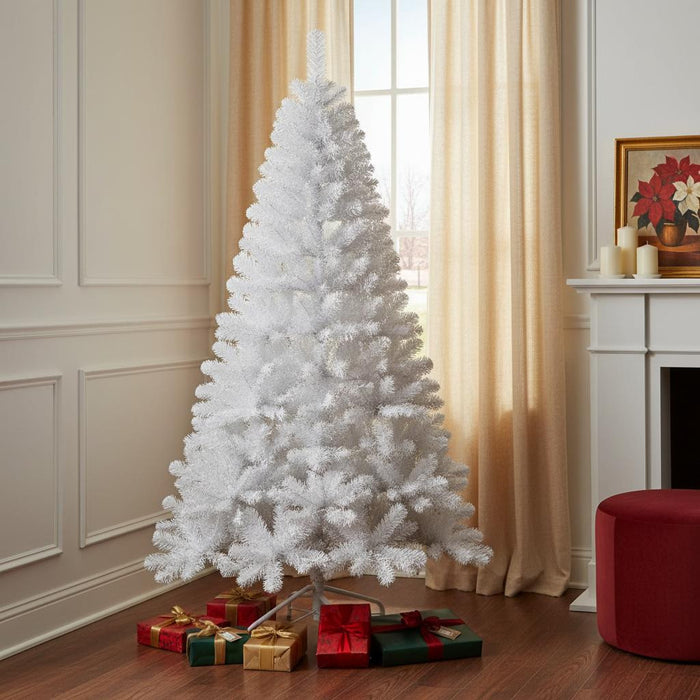 8' White Full Pine Christmas Tree