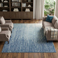 8' X 10' Blue And Ivory Abstract Area Rug