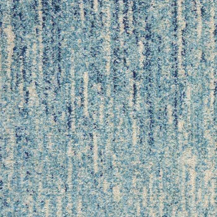 8' X 10' Blue And Ivory Abstract Area Rug