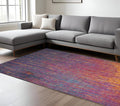 8' X 10' Blue And Orange Abstract Area Rug