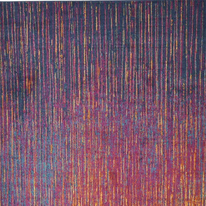 8' X 10' Blue And Orange Abstract Area Rug