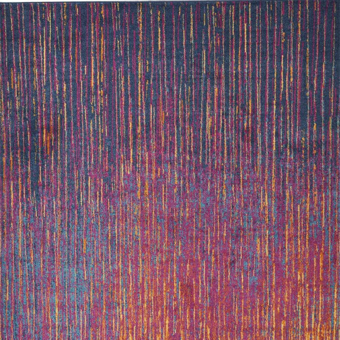 8' X 10' Blue And Orange Abstract Area Rug