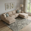 8' X 10' Gray And Ivory Abstract Area Rug