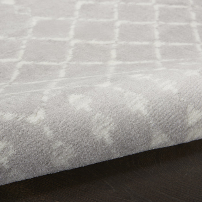 8' X 10' Gray and Ivory Moroccan Distressed Non Skid Area Rug