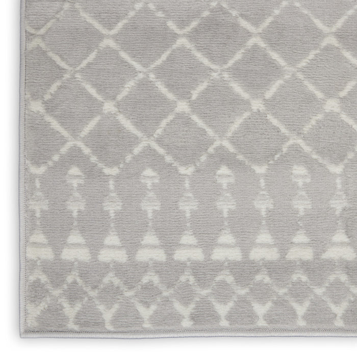 8' X 10' Gray and Ivory Moroccan Distressed Non Skid Area Rug