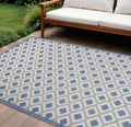 8' X 11' Blue And Gray Indoor Outdoor Area Rug