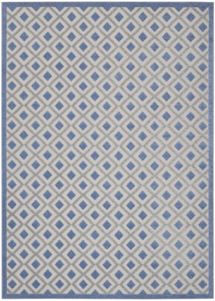 8' X 11' Blue And Gray Indoor Outdoor Area Rug