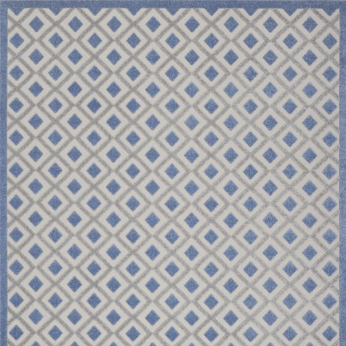 8' X 11' Blue And Gray Indoor Outdoor Area Rug