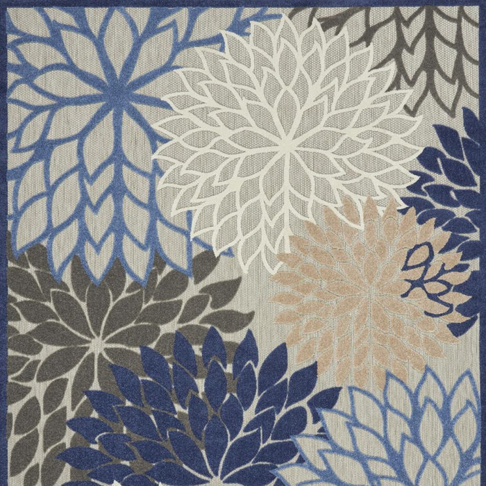 8' X 11' Blue And Gray Indoor Outdoor Area Rug