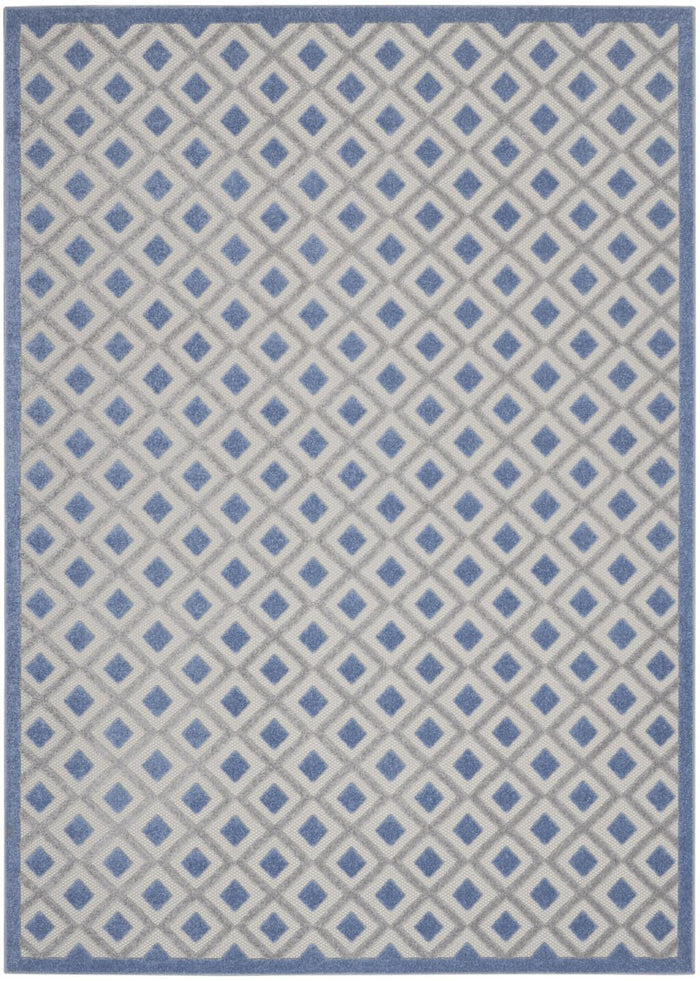 8' X 11' Blue And Gray Indoor Outdoor Area Rug