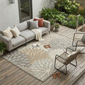 8' X 11' Gray And Ivory Indoor Outdoor Area Rug