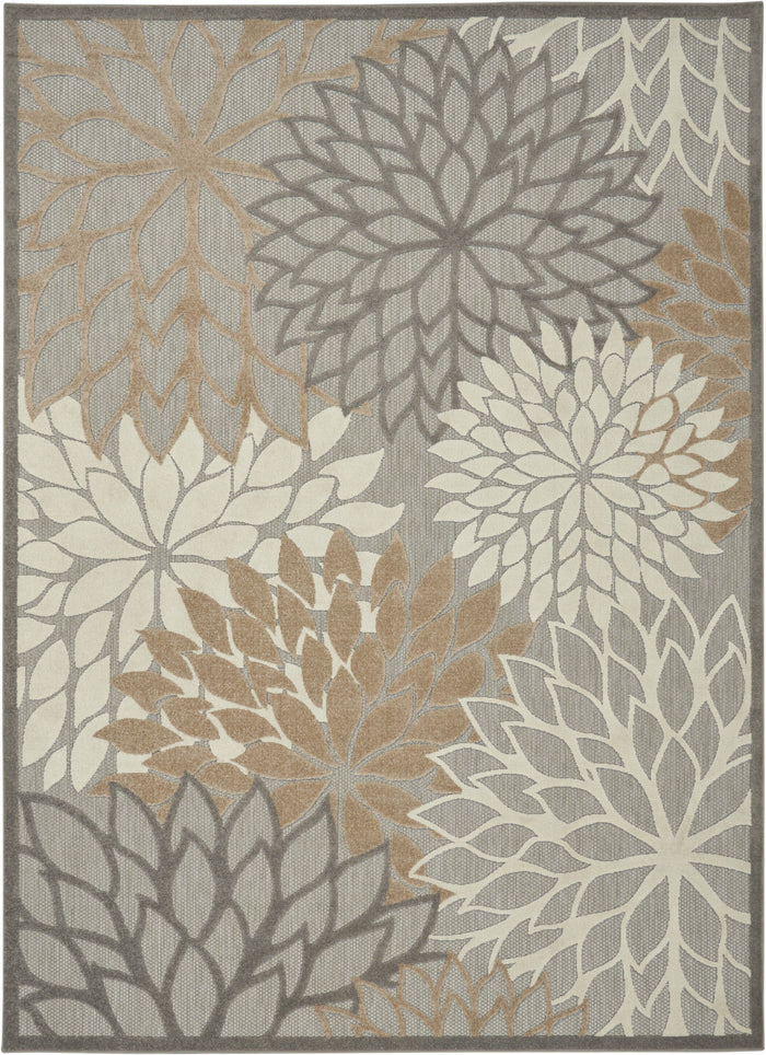 8' X 11' Gray And Ivory Indoor Outdoor Area Rug