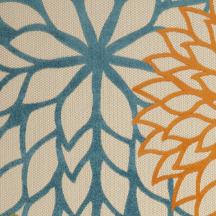 8' X 11' Ivory And Blue Indoor Outdoor Area Rug