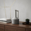 9" Gray And White Ceramic Cylinder Table Vase