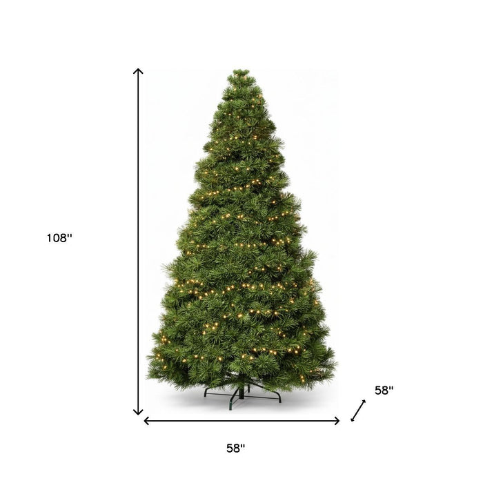 9' Pre Lit Full Spruce Christmas Tree