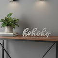 9" Silver Cast Iron Christmas Tabletop Sign