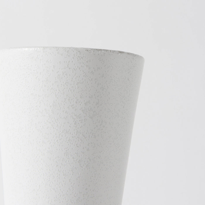 9" White Abstract Cylinder Ceramic Table Vase